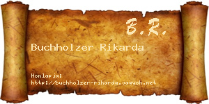 Buchholzer Rikarda névjegykártya
